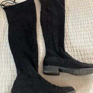 Unisa Black Over-the-Knee Suede Boots